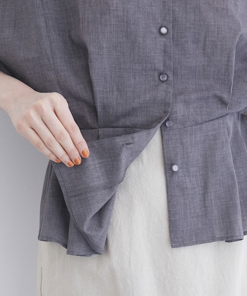 VIS（ビス）の「シャンブレーローンドルマンブラウス（シャツ/ブラウス・レディース・ホワイト/イエロー/オレンジ/ブルー/モスグリーン/スミクロ・FREE）」の22枚目の写真