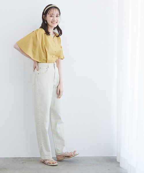 VIS（ビス）の「シャンブレーローンドルマンブラウス（シャツ/ブラウス・レディース・ホワイト/イエロー/オレンジ/ブルー/モスグリーン/スミクロ・FREE）」の20枚目の写真