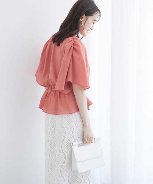 VIS（ビス）の「シャンブレーローンドルマンブラウス（シャツ/ブラウス・レディース・ホワイト/イエロー/オレンジ/ブルー/モスグリーン/スミクロ・FREE）」の16枚目の写真