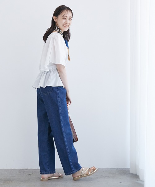 VIS（ビス）の「シャンブレーローンドルマンブラウス（シャツ/ブラウス・レディース・ホワイト/イエロー/オレンジ/ブルー/モスグリーン/スミクロ・FREE）」の19枚目の写真