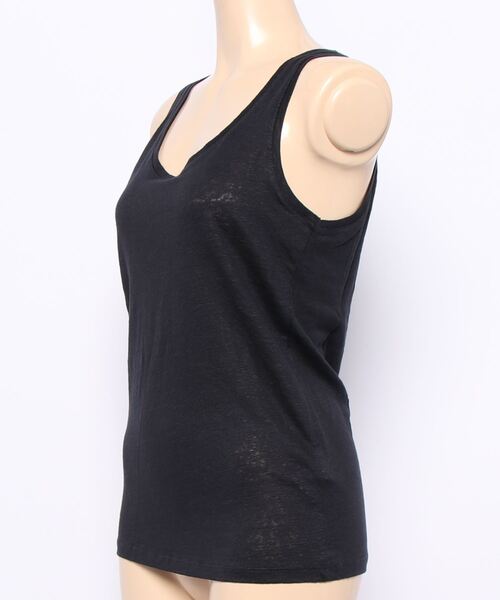 MAJESTIC FILATURES（マジェスティックフィラチュール）の「MAJESTIC FILATURES: リネンタンクトップ（Tシャツ/カットソー・レディース・ベージュ/ホワイト/ネイビー・1）」の5枚目の写真