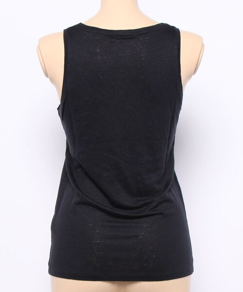 MAJESTIC FILATURES（マジェスティックフィラチュール）の「MAJESTIC FILATURES: リネンタンクトップ（Tシャツ/カットソー・レディース・ベージュ/ホワイト/ネイビー・1）」の4枚目の写真