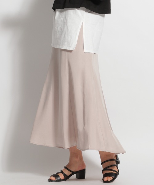 niko and...（ニコアンド）の「テンセル(TM)マーメイドスカート（スカート・レディース・チャコール/アイボリー/カーキ/スモーク・LARGE/MEDIUM）」の2枚目の写真