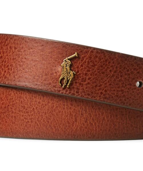 POLO RALPH LAUREN（ポロ ラルフ ローレン）の「タンブルド レザー ベルト（ベルト・メンズ・ブラウン・38/36/34/32）」の2枚目の写真