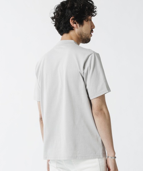 NANO universe（ナノユニバース）の「《WEB限定》超長綿オーガニックモックネックTEE（Tシャツ/カットソー・メンズ・ホワイト/ブラック・マルチサイズ）」の5枚目の写真