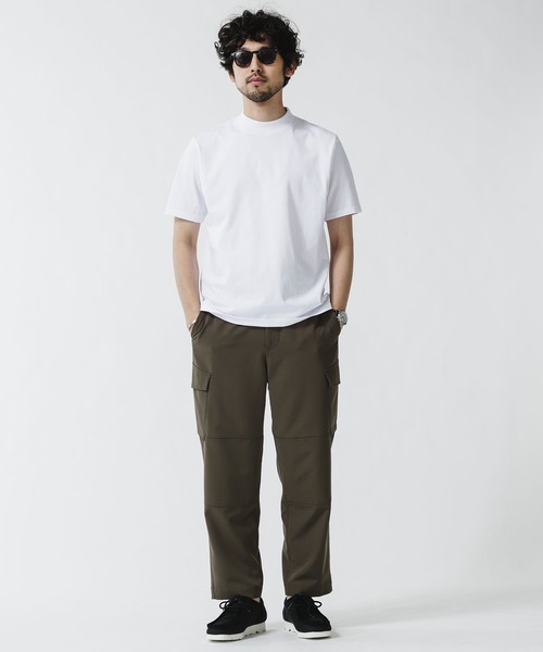 NANO universe（ナノユニバース）の「《WEB限定》超長綿オーガニックモックネックTEE（Tシャツ/カットソー・メンズ・ホワイト/ブラック・マルチサイズ）」の8枚目の写真