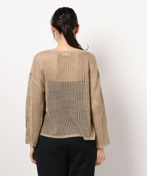 cepo（セポ）の「チェックメッシュ　シアーニット（ニット/セーター・レディース・オフホワイト/グレー/ベージュ・M）」の5枚目の写真