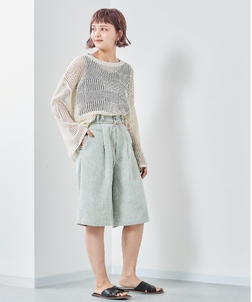 cepo（セポ）の「チェックメッシュ　シアーニット（ニット/セーター・レディース・オフホワイト/グレー/ベージュ・M）」の11枚目の写真