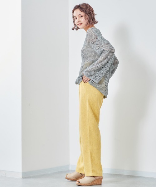 cepo（セポ）の「チェックメッシュ　シアーニット（ニット/セーター・レディース・オフホワイト/グレー/ベージュ・M）」の21枚目の写真