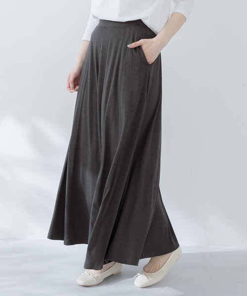 URBAN RESEARCH Sonny Label（アーバンリサーチサニーレーベル）の「カットフレアロングスカート（スカート・レディース・ダークグレー/モカ/ブラック・FREE）」の3枚目の写真