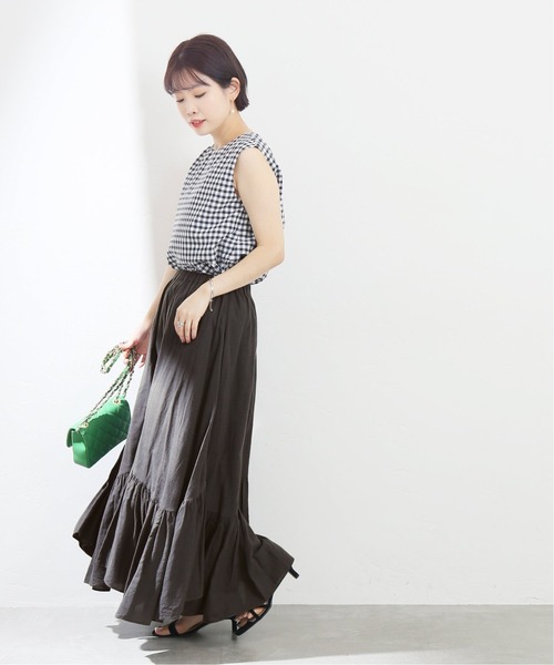 La TOTALITE(ラトータリテ)の「コットンツイルランダムスカート【手洗い可能】◆(スカート・レディース・ブルー/ブラック系その他/ピンク/ブラック/ベージュ系その他・38/36)」の10枚目の写真