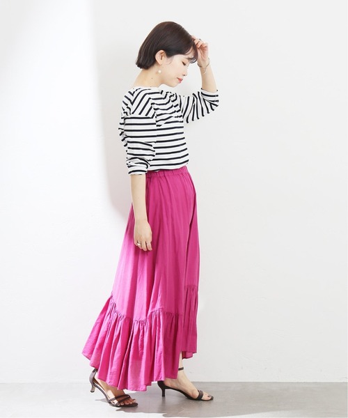 La TOTALITE(ラトータリテ)の「コットンツイルランダムスカート【手洗い可能】◆(スカート・レディース・ブルー/ブラック系その他/ピンク/ブラック/ベージュ系その他・38/36)」の18枚目の写真