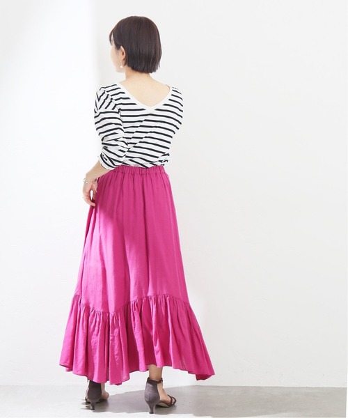 La TOTALITE(ラトータリテ)の「コットンツイルランダムスカート【手洗い可能】◆(スカート・レディース・ブルー/ブラック系その他/ピンク/ブラック/ベージュ系その他・38/36)」の19枚目の写真