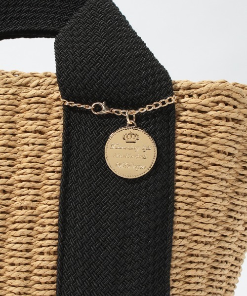 Via Demizon(ビアデミゾン)の「WEB限定 バケツ形カゴバッグ(かごバッグ・レディース・ブラック/グレー・フリー)」の5枚目の写真