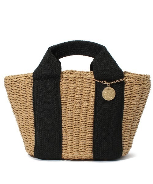 Via Demizon(ビアデミゾン)の「WEB限定 バケツ形カゴバッグ(かごバッグ・レディース・ブラック/グレー・フリー)」の3枚目の写真