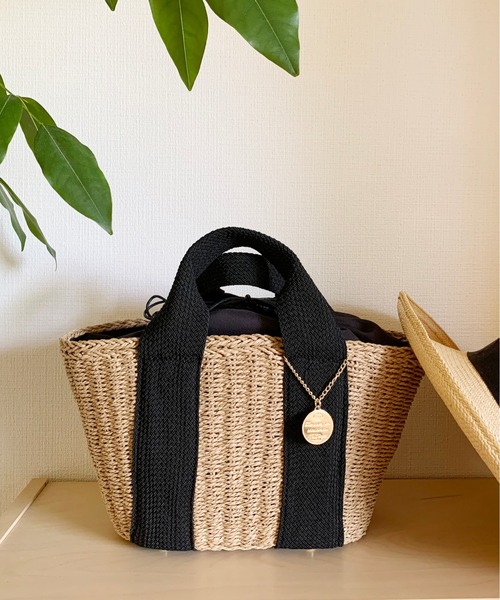 Via Demizon(ビアデミゾン)の「WEB限定 バケツ形カゴバッグ(かごバッグ・レディース・ブラック/グレー・フリー)」の16枚目の写真