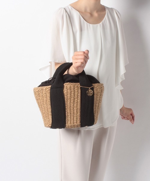 Via Demizon(ビアデミゾン)の「WEB限定 バケツ形カゴバッグ(かごバッグ・レディース・ブラック/グレー・フリー)」の12枚目の写真