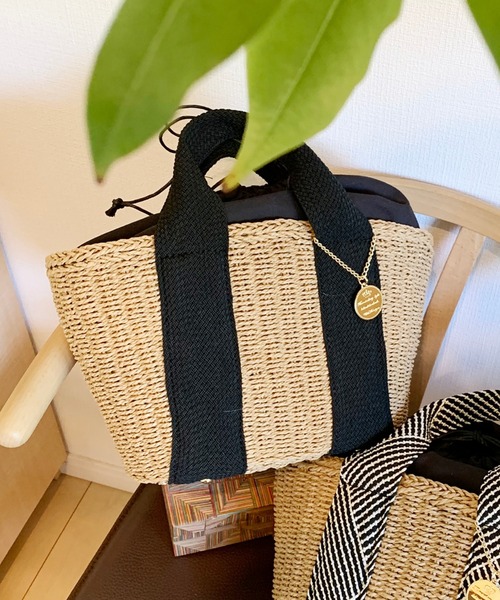 Via Demizon(ビアデミゾン)の「WEB限定 バケツ形カゴバッグ(かごバッグ・レディース・ブラック/グレー・フリー)」の20枚目の写真