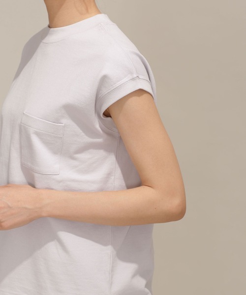 NANO universe（ナノユニバース）の「シェルテック フレンチスリーブトップス（Tシャツ/カットソー・レディース・ライトグレー/ラベンダー/クリーム・FREE）」の16枚目の写真