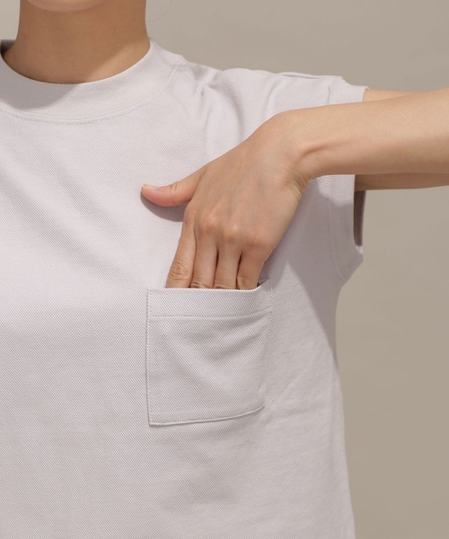 NANO universe（ナノユニバース）の「シェルテック フレンチスリーブトップス（Tシャツ/カットソー・レディース・ライトグレー/ラベンダー/クリーム・FREE）」の17枚目の写真