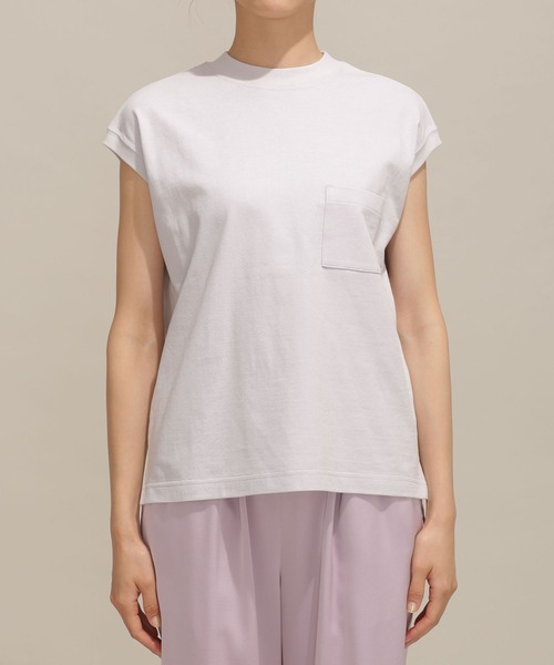 NANO universe（ナノユニバース）の「シェルテック フレンチスリーブトップス（Tシャツ/カットソー・レディース・ライトグレー/ラベンダー/クリーム・FREE）」の12枚目の写真