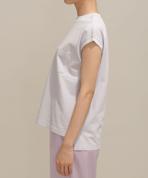 NANO universe（ナノユニバース）の「シェルテック フレンチスリーブトップス（Tシャツ/カットソー・レディース・ライトグレー/ラベンダー/クリーム・FREE）」の13枚目の写真