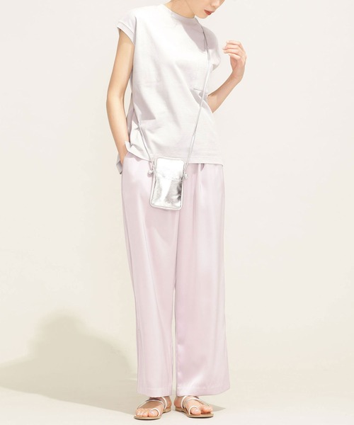 NANO universe（ナノユニバース）の「シェルテック フレンチスリーブトップス（Tシャツ/カットソー・レディース・ライトグレー/ラベンダー/クリーム・FREE）」の19枚目の写真