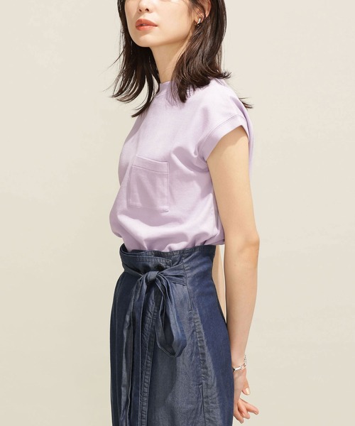 NANO universe（ナノユニバース）の「シェルテック フレンチスリーブトップス（Tシャツ/カットソー・レディース・ライトグレー/ラベンダー/クリーム・FREE）」の22枚目の写真