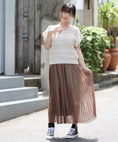 ARCANUM DESIGN（アルカナムデザイン）の「ARL 5G KNT バックレースアップニット×キャミソール（ニット/セーター・レディース・ブラック/グレー/モカ/ベージュ・FREE）」の14枚目の写真