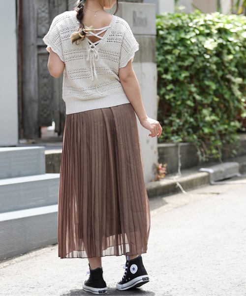 ARCANUM DESIGN（アルカナムデザイン）の「ARL 5G KNT バックレースアップニット×キャミソール（ニット/セーター・レディース・ブラック/グレー/モカ/ベージュ・FREE）」の13枚目の写真