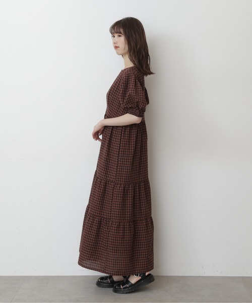 Cider◆ギンガム レース ティアード マキシワンピース【送料込】 1637204131000-2rJEDB.jpg