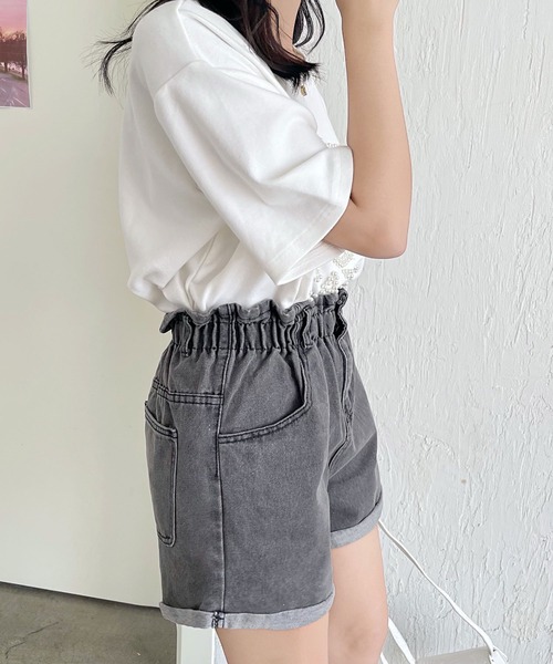 fd style（エフディ スタイル）の「【DS】エラスティックショートパンツ（デニムパンツ・レディース・ホワイト/ブラック・MEDIUM/LARGE/X-LARGE）」の9枚目の写真