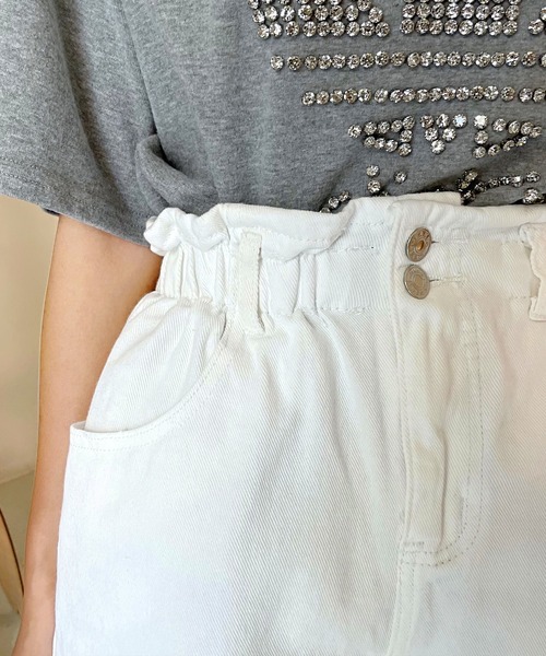 fd style（エフディ スタイル）の「【DS】エラスティックショートパンツ（デニムパンツ・レディース・ホワイト/ブラック・MEDIUM/LARGE/X-LARGE）」の6枚目の写真