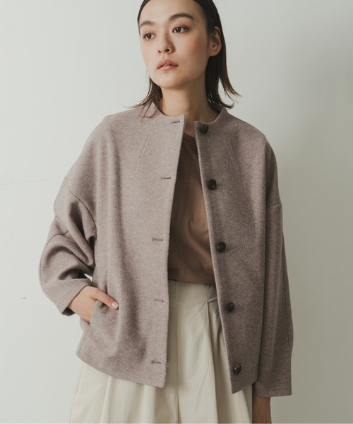 Kelen（ケレン）の「「KELEN / ケレン」ダブルフェイスボトルネックショートコート”BENNA”（ダウンジャケット/コート・レディース・ブラック/モカ/ライトベージュ・S/M）」の12枚目の写真