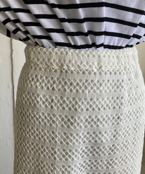 CAPRICIEUX LE'MAGE（カプリシューレマージュ）の「2WAYクロシェレーススカート（スカート・レディース・ホワイト/ブラック/グリーン・FREE）」の10枚目の写真