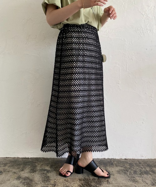 CAPRICIEUX LE'MAGE（カプリシューレマージュ）の「2WAYクロシェレーススカート（スカート・レディース・ホワイト/ブラック/グリーン・FREE）」の14枚目の写真