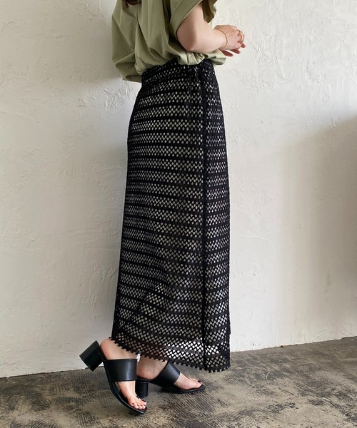 CAPRICIEUX LE'MAGE（カプリシューレマージュ）の「2WAYクロシェレーススカート（スカート・レディース・ホワイト/ブラック/グリーン・FREE）」の15枚目の写真