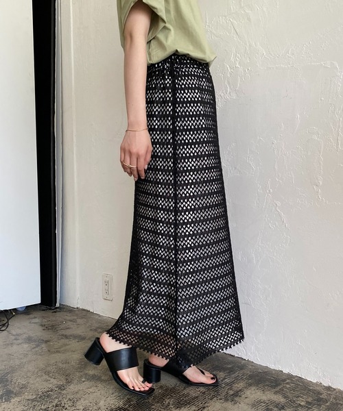 CAPRICIEUX LE'MAGE（カプリシューレマージュ）の「2WAYクロシェレーススカート（スカート・レディース・ホワイト/ブラック/グリーン・FREE）」の16枚目の写真