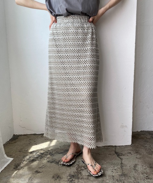 CAPRICIEUX LE'MAGE（カプリシューレマージュ）の「2WAYクロシェレーススカート（スカート・レディース・ホワイト/ブラック/グリーン・FREE）」の21枚目の写真