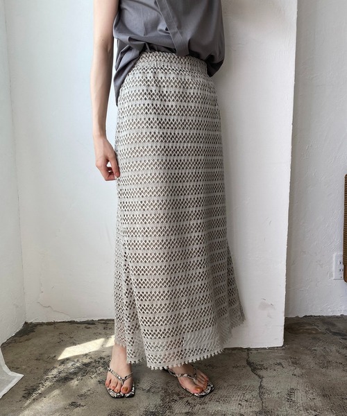 CAPRICIEUX LE'MAGE（カプリシューレマージュ）の「2WAYクロシェレーススカート（スカート・レディース・ホワイト/ブラック/グリーン・FREE）」の22枚目の写真