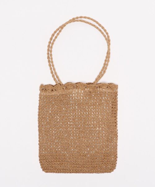 KOBE LETTUCE（コウベレタス）の「ロングハンドルスクエアかごバッグ（かごバッグ・レディース・ベージュ/ピンク/グリーン系その他・FREE）」の12枚目の写真