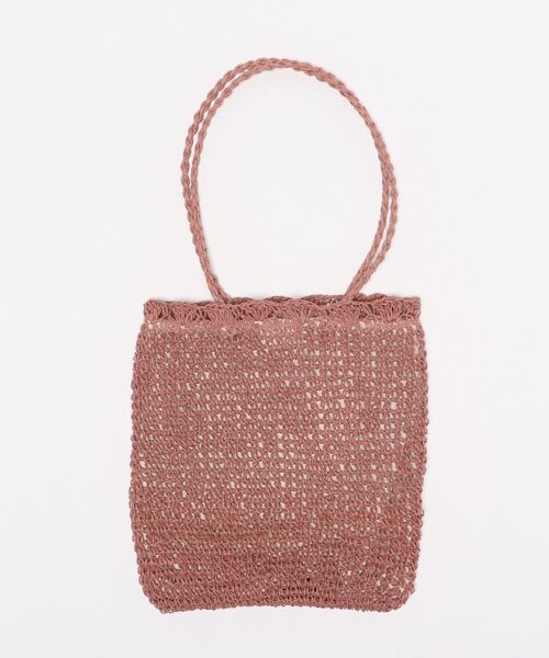 KOBE LETTUCE（コウベレタス）の「ロングハンドルスクエアかごバッグ（かごバッグ・レディース・ベージュ/ピンク/グリーン系その他・FREE）」の13枚目の写真