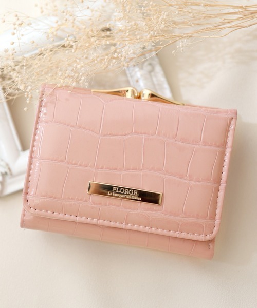 セール Florge パステル ビビットクロコダイル柄型押しレザーがま口ウォレット 財布 Florist フローリスト のファッション通販 Zozotown
