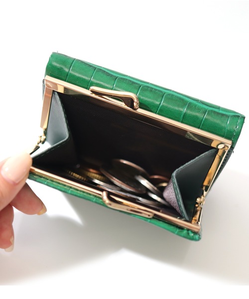 florist(フローリスト)の「【FLORGE】パステル&ビビットクロコダイル柄型押しレザーがま口ウォレット(財布・レディース・ライトグレー/ライトブルー/ブラック/ブラウン/グレー/レッド/ピンク/イエロー/オレンジ/グリーン/ライトグリーン/ライトベージュ・FREE)」の16枚目の写真
