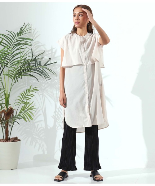 Alluge（アルージュ）の「フレアープリーツパンツ（その他パンツ・レディース・ブラック/グレイッシュベージュ/グレー・FREE）」の6枚目の写真