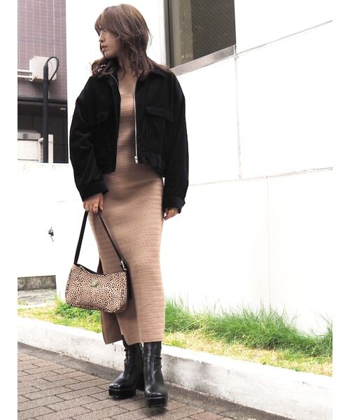 EVRIS（エヴリス）の「コーデュロイショートブルゾン【セットアップ着用可能】（ブルゾン・レディース・ブラック/ブラウン/アイボリー・FREE）」の15枚目の写真