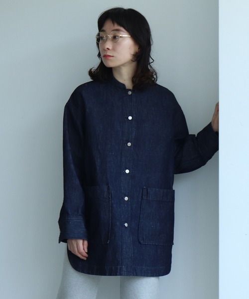 yuni（ユニ ）の「○コットン/リネン denim mao collar