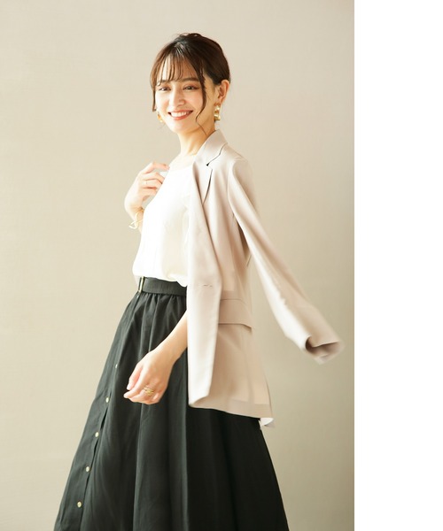 Emilyan(エミリアン)の「【テンセルリネン】バックルベルト付きギャザーフレアースカート(裏付)(スカート・レディース・ブラック/ベージュ/オレンジ・64)」の8枚目の写真