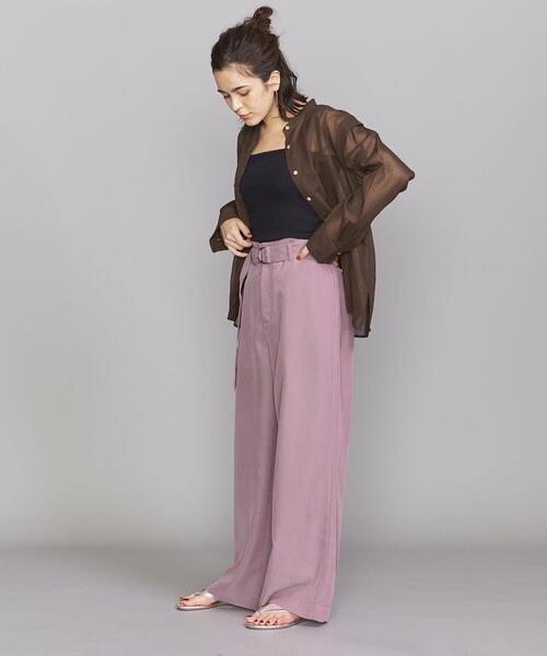 BEAUTY&YOUTH UNITED ARROWS（ビューティーアンドユースユナイテッドアローズ）の「BY ドビーベルトワイドパンツ（その他パンツ・レディース・ダークブラウン/オフホワイト/ライラック・SMALL/MEDIUM/LARGE）」の8枚目の写真