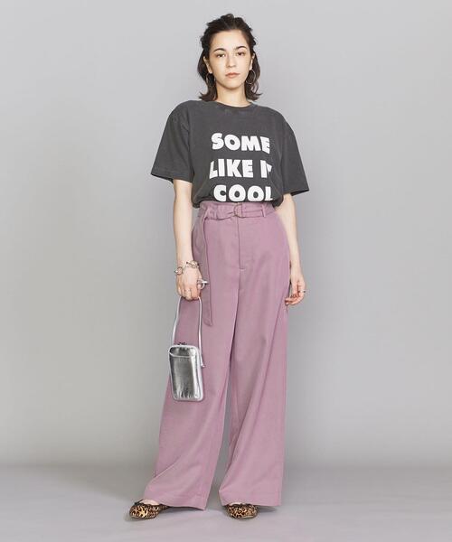 BEAUTY&YOUTH UNITED ARROWS（ビューティーアンドユースユナイテッドアローズ）の「BY ドビーベルトワイドパンツ（その他パンツ・レディース・ダークブラウン/オフホワイト/ライラック・SMALL/MEDIUM/LARGE）」の9枚目の写真